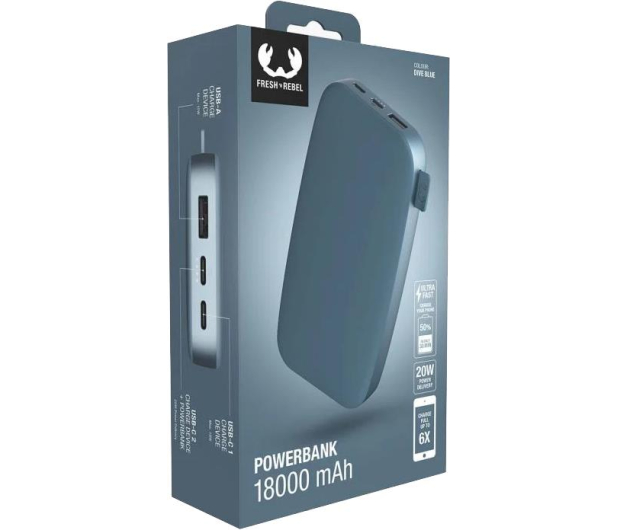 Fresh N Rebel Power Bank 18000 mAh PD Dive Blue 215343 - 1103365 - zdjęcie 4